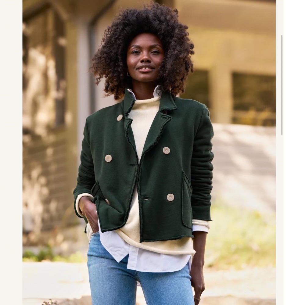Frank & Eileen Mini Belfast Peacoat Cropped Triple Fleece Evergreen Medium Exc